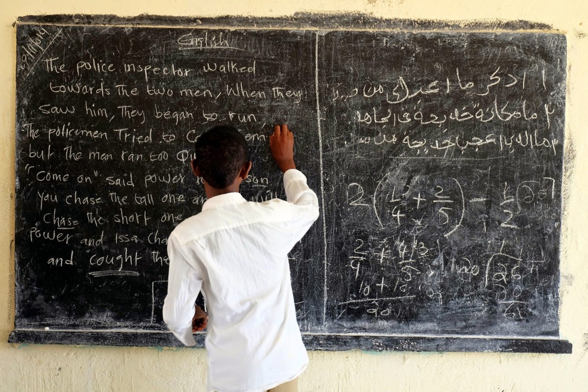 A student at the blackboard in Somaliland, Somalia. Credit: UNICEF/Hana Yoshimoto