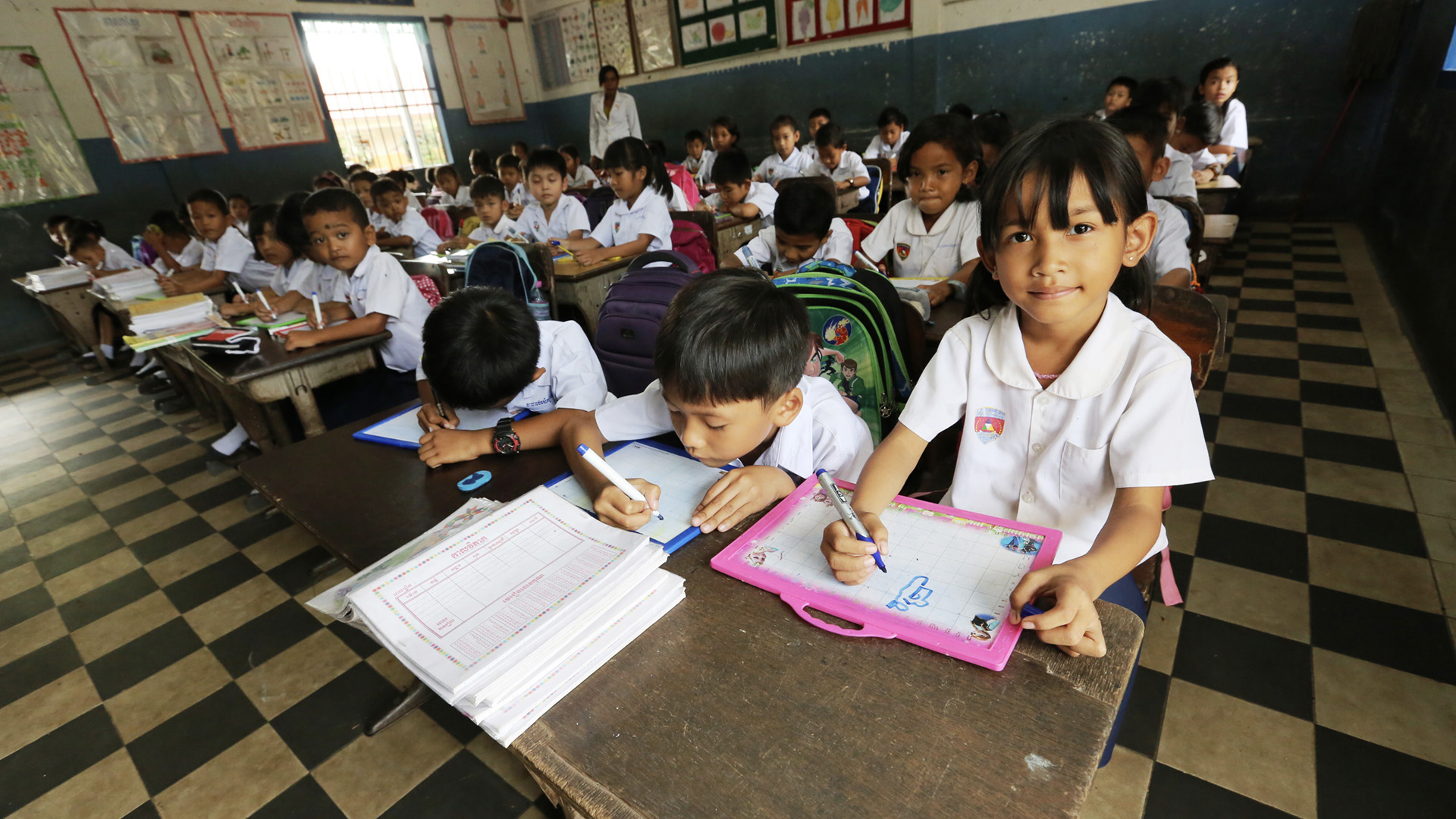 Credit/ALT text: une classe de maternelle au Cambodge. Crédit : GPE/Chor Sokunthea